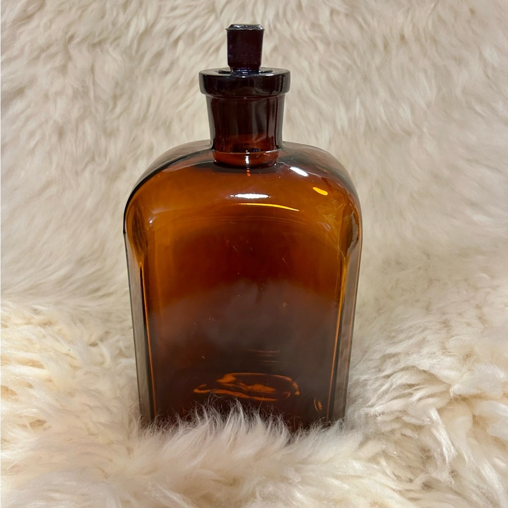 Vintage Amber Glass Apothecary Bottle